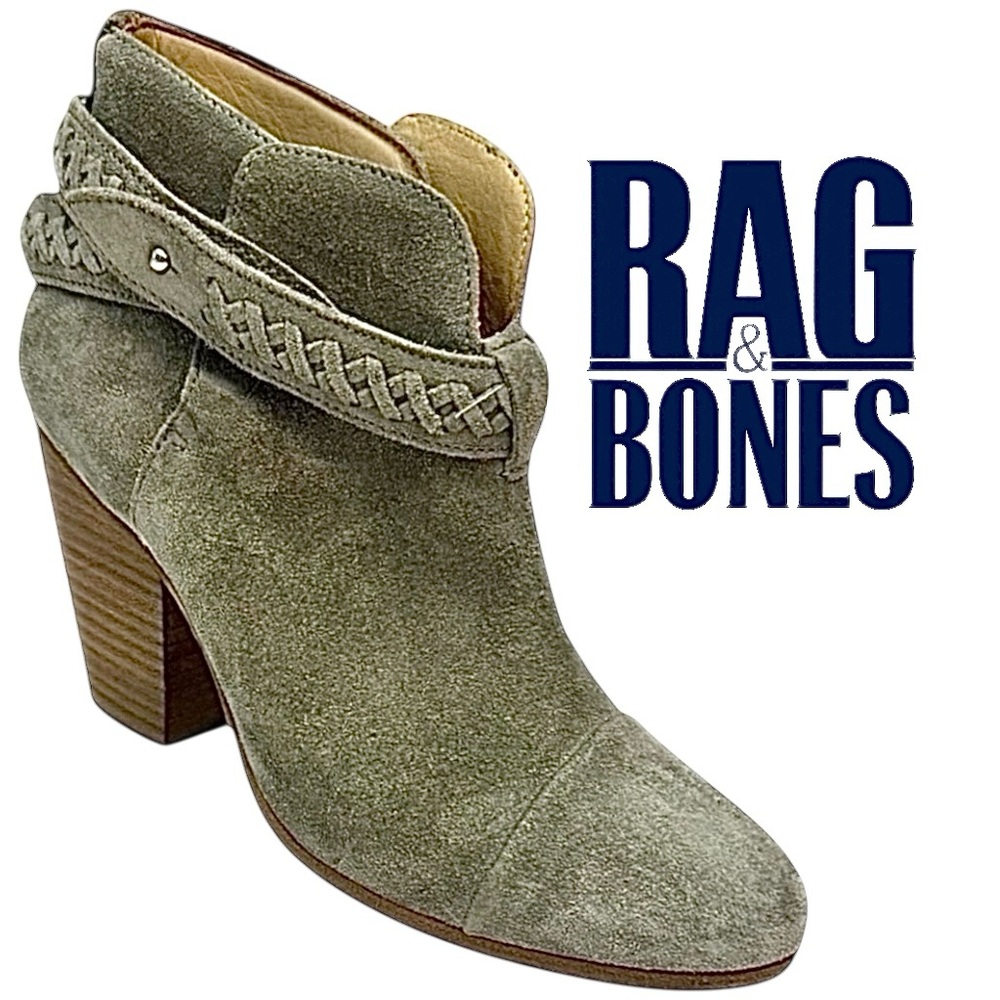 Rag & Bone Harrow Gray Leather Ankle Boots Women’s EU 37 US 6.5 Chelsea